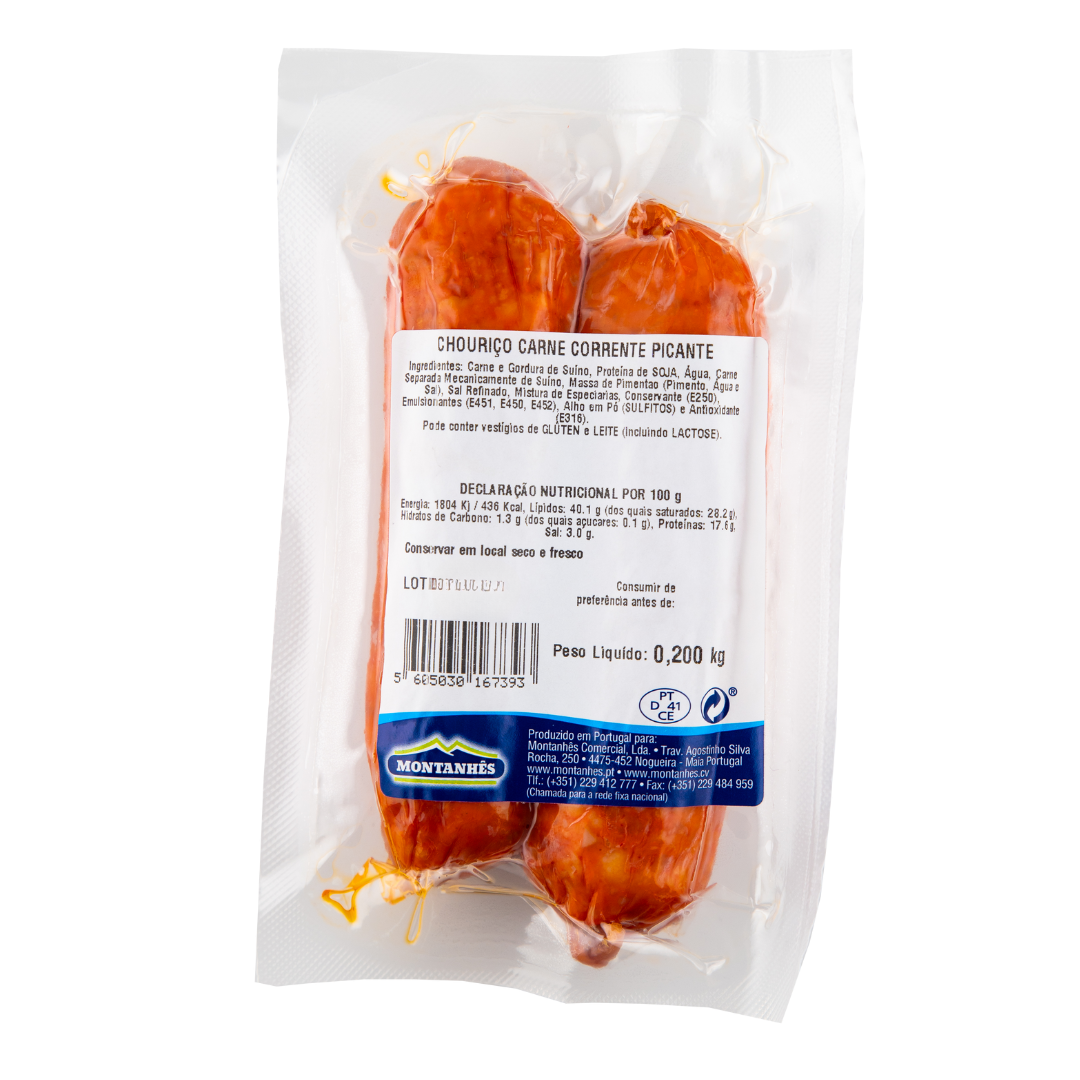 Chouriço Carne Corrente Picante Montanhês (2 unid. em vácuo)