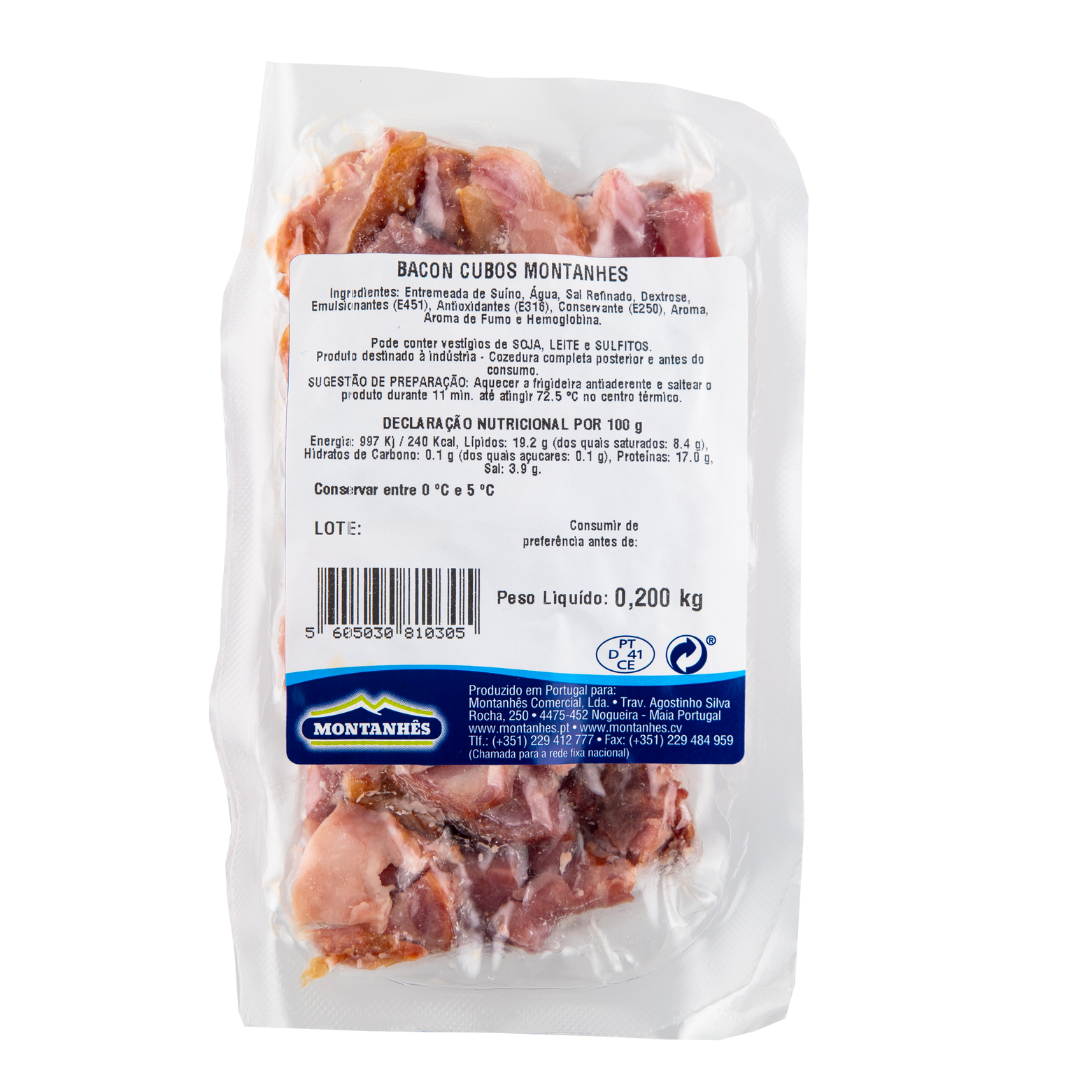 Bacon em Cubos Palitos Montanhês 200gr (em vácuo)