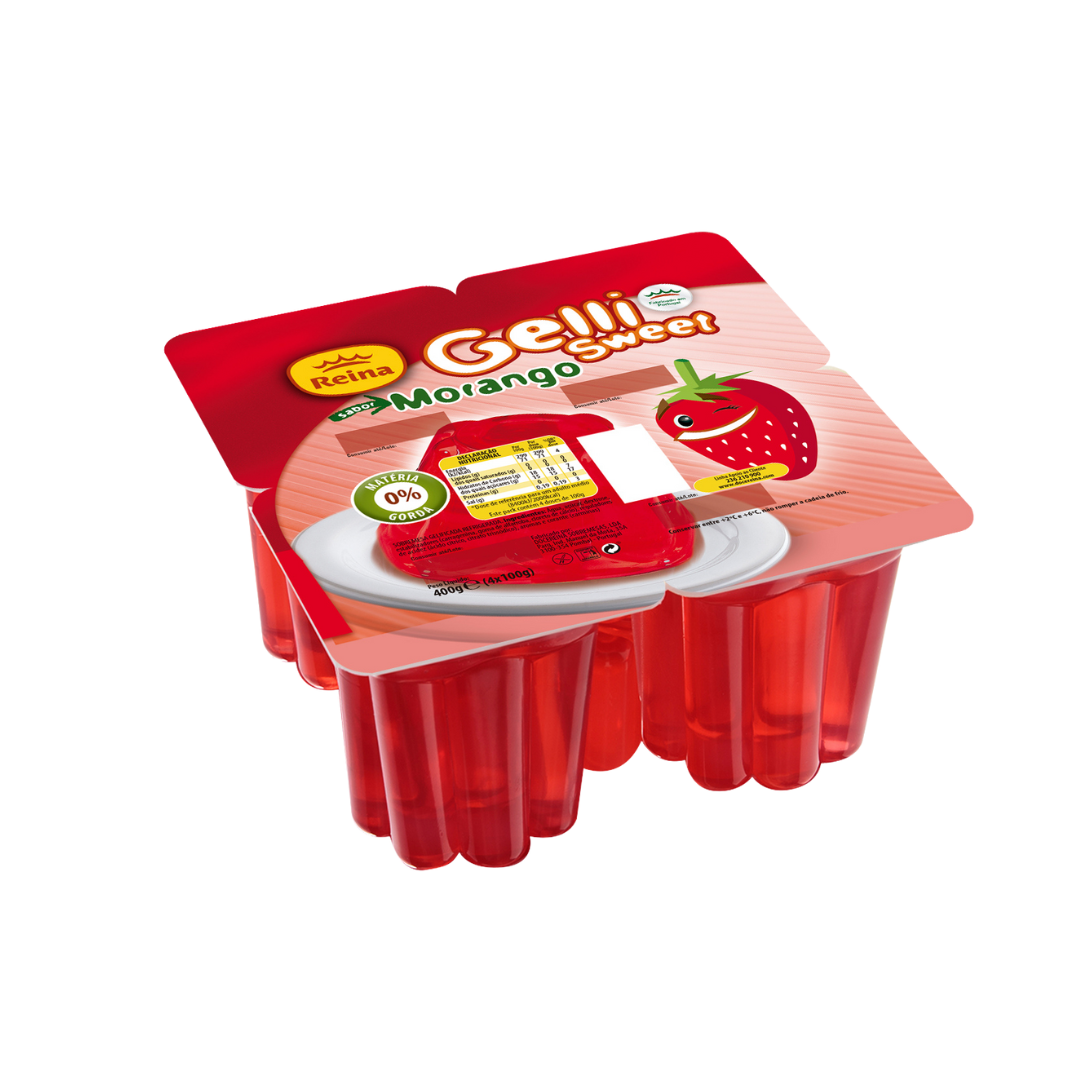 Gelatina Gelli Sweet Morango Reina 4x100g