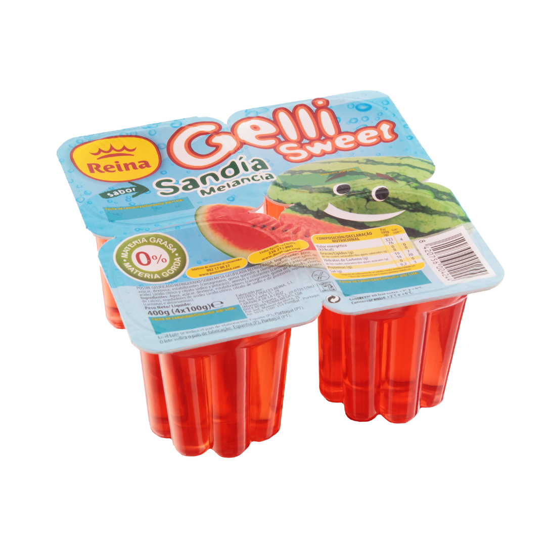 Gelatina Gelli Sweet Melancia Reina 4x100g