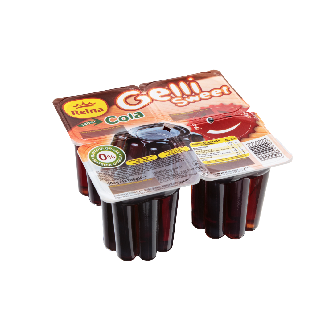Gelatina Gelli Sweet Cola Reina 4x100g