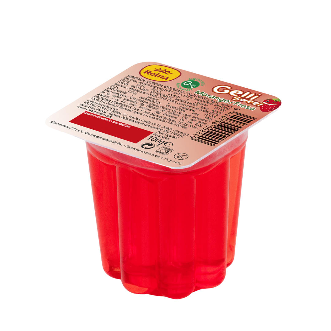 Gelatina Gelli Sweet Morango Individual Reina 100g