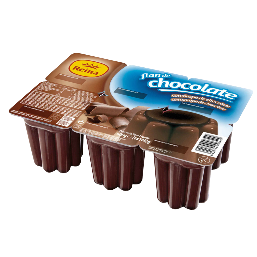 Pudim Flan de Chocolate Reina 6x100g